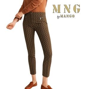 MNG Suit MANGO Cigarette Pant Trousers Cotton Print Skinny Jeans Cropped Ankle